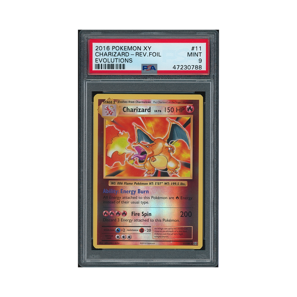 2016 Pokemon XY Evolutions Charizard(reverse Holo) #11 PSA 9