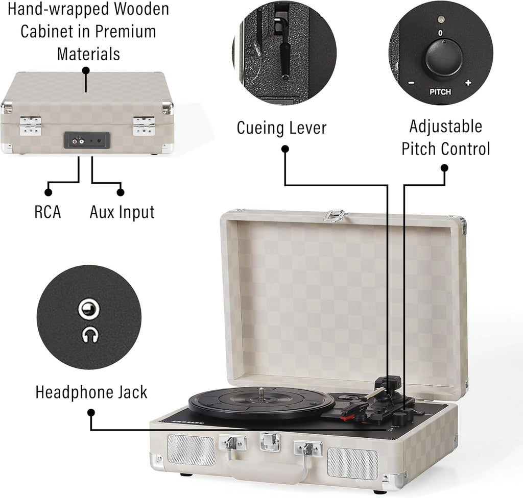 Crosley: Cruiser Plus Turntable - Almond Checkerboard - CR8005F-AC [Electronics]