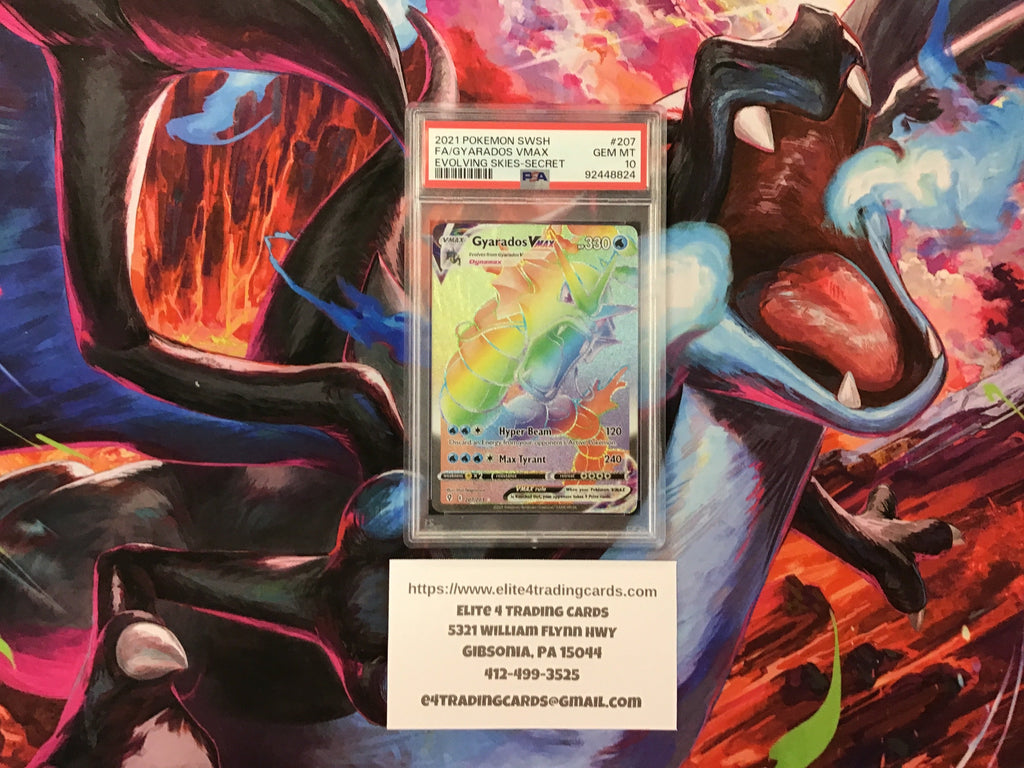 Gyarados VMAX #207 Pokemon Evolving Skies (PSA 10)