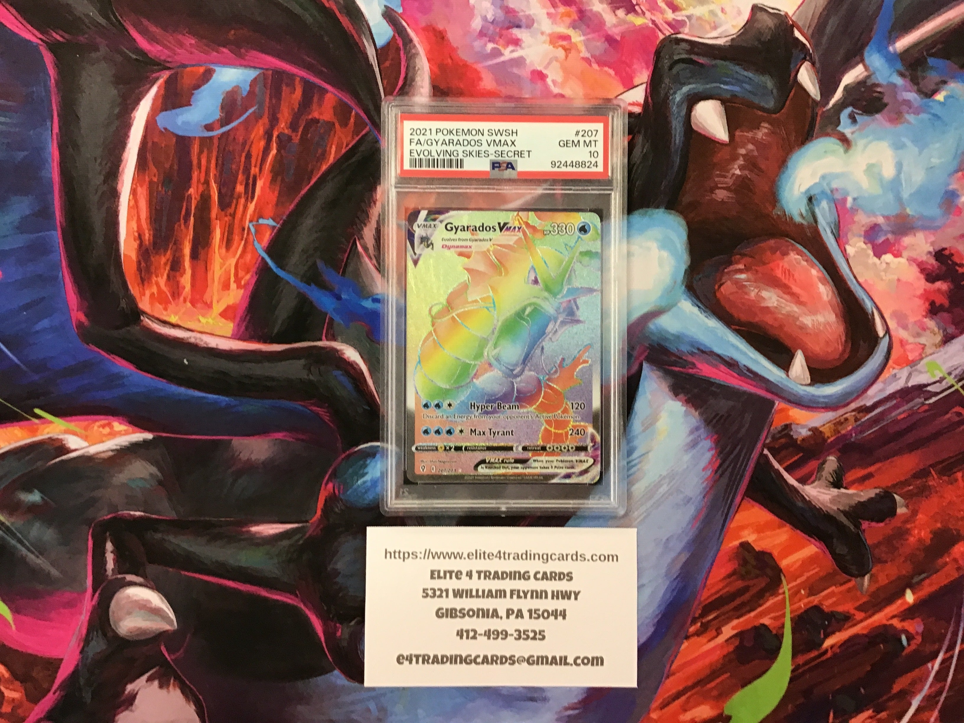 Gyarados VMAX #207 Pokemon Evolving Skies (PSA 10)