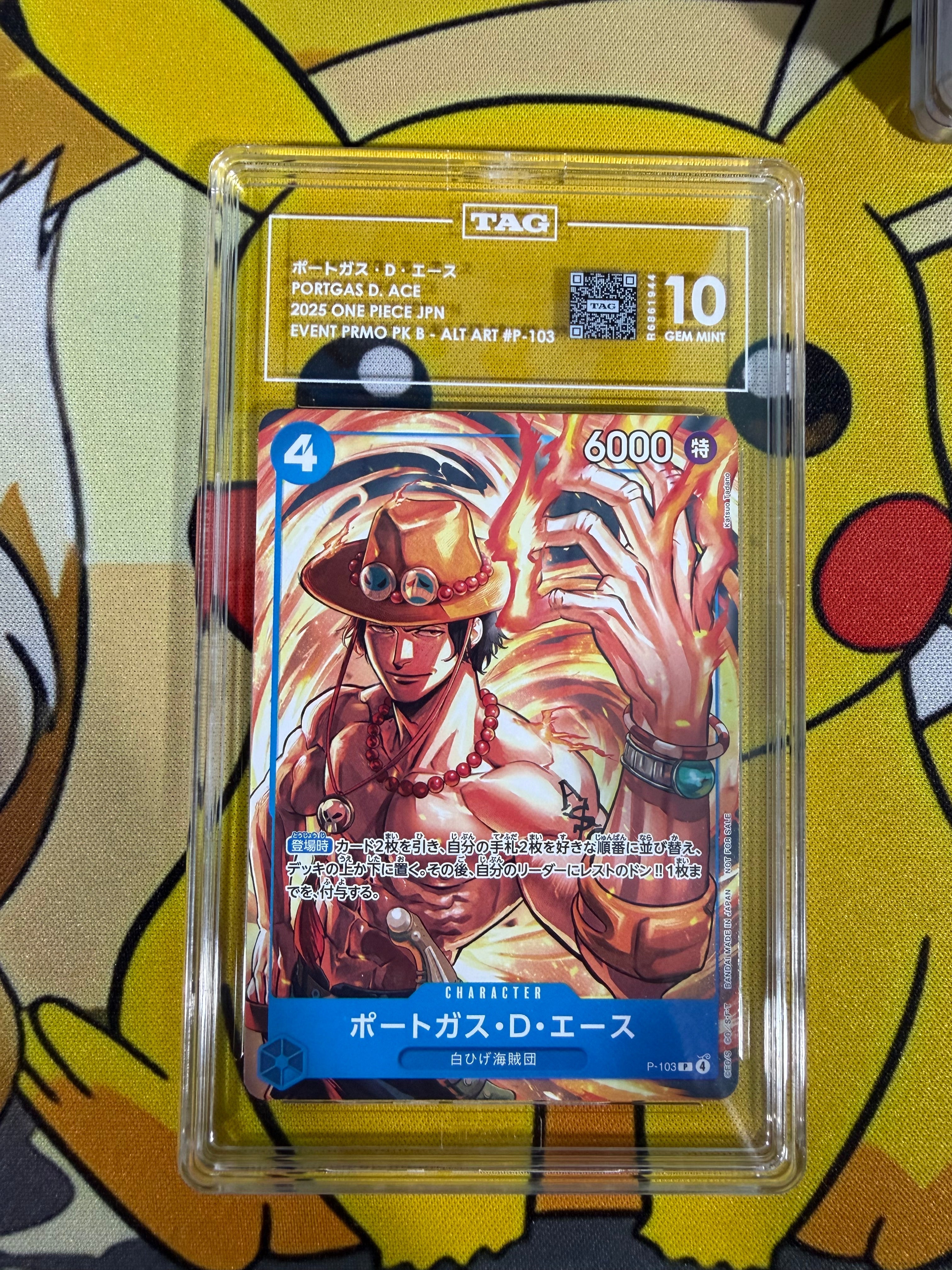 TAG 10 - Portgas D Ace - P-103 - Japanese Promo
