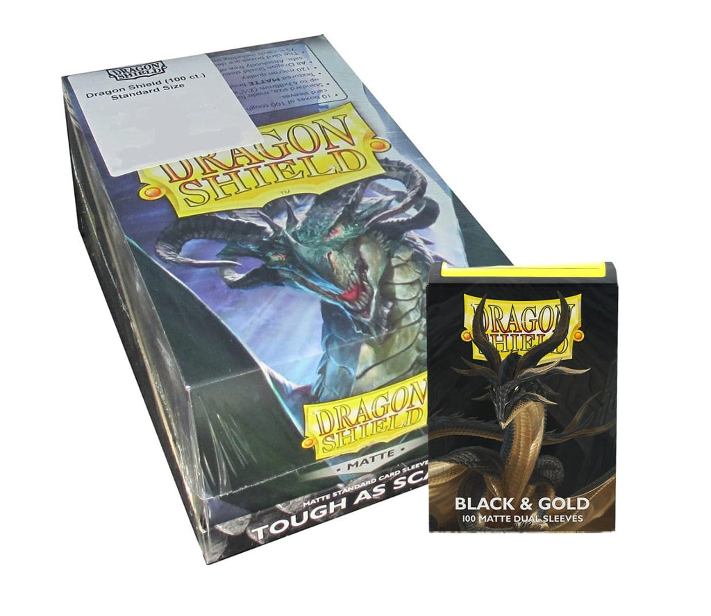 Dragon Shield Matte Dual - Black & Gold  [x10] Case Display
