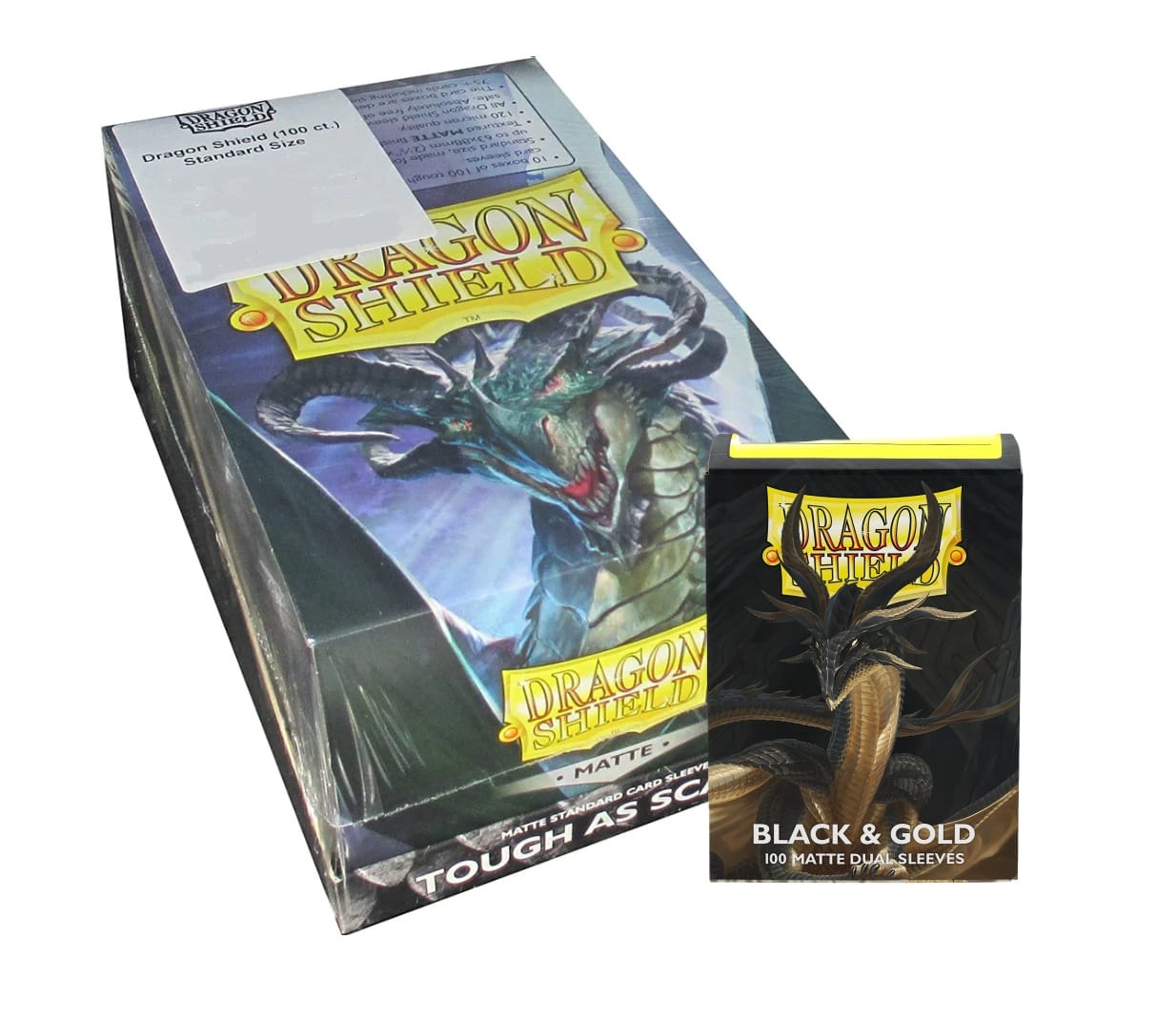 Dragon Shield Matte Dual - Black & Gold  [x10] Case Display