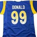Aaron Donald Autographed Signed Blue Custom Jersey.  Beckett COA