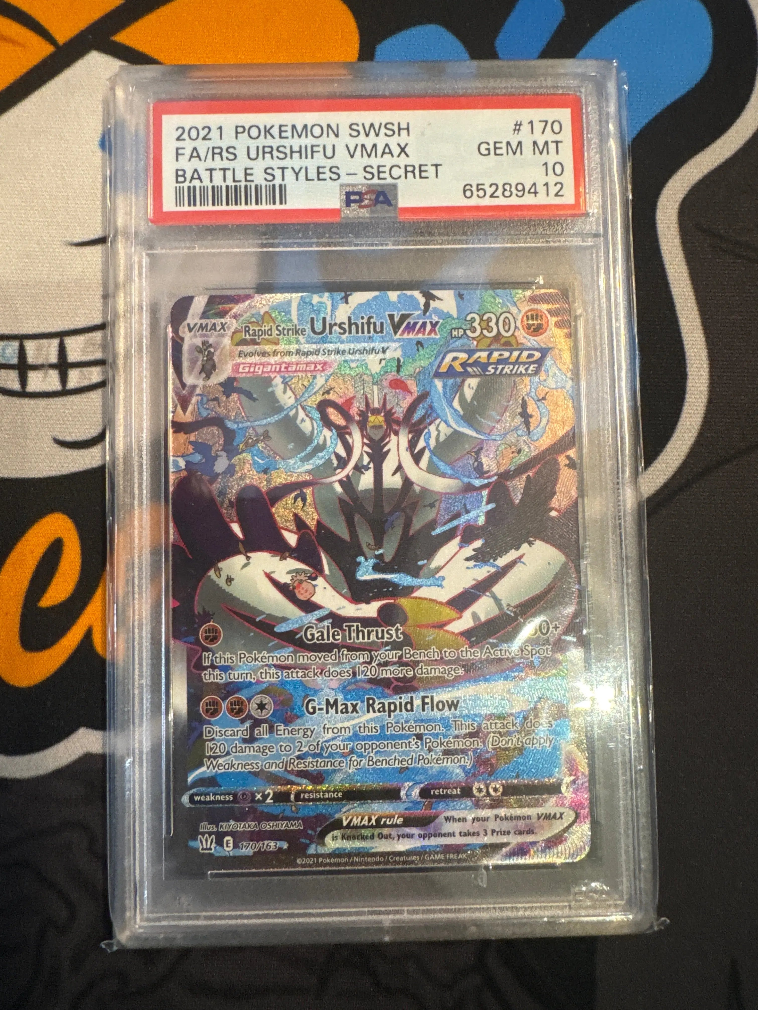 Psa 10 2021 POKEMON SWORD & SHIELD BATTLE STYLES #170 FA/RS URSHIFU VMAX BATTLE STYLES-SECRET