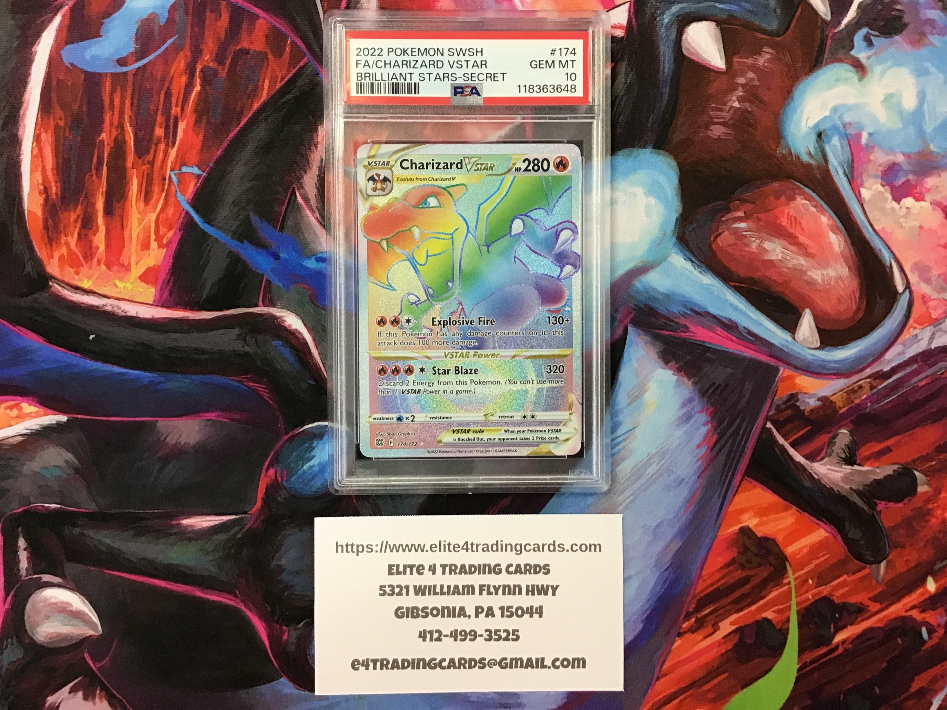 Charizard VSTAR #174 Pokemon Brilliant Stars (PSA 10)