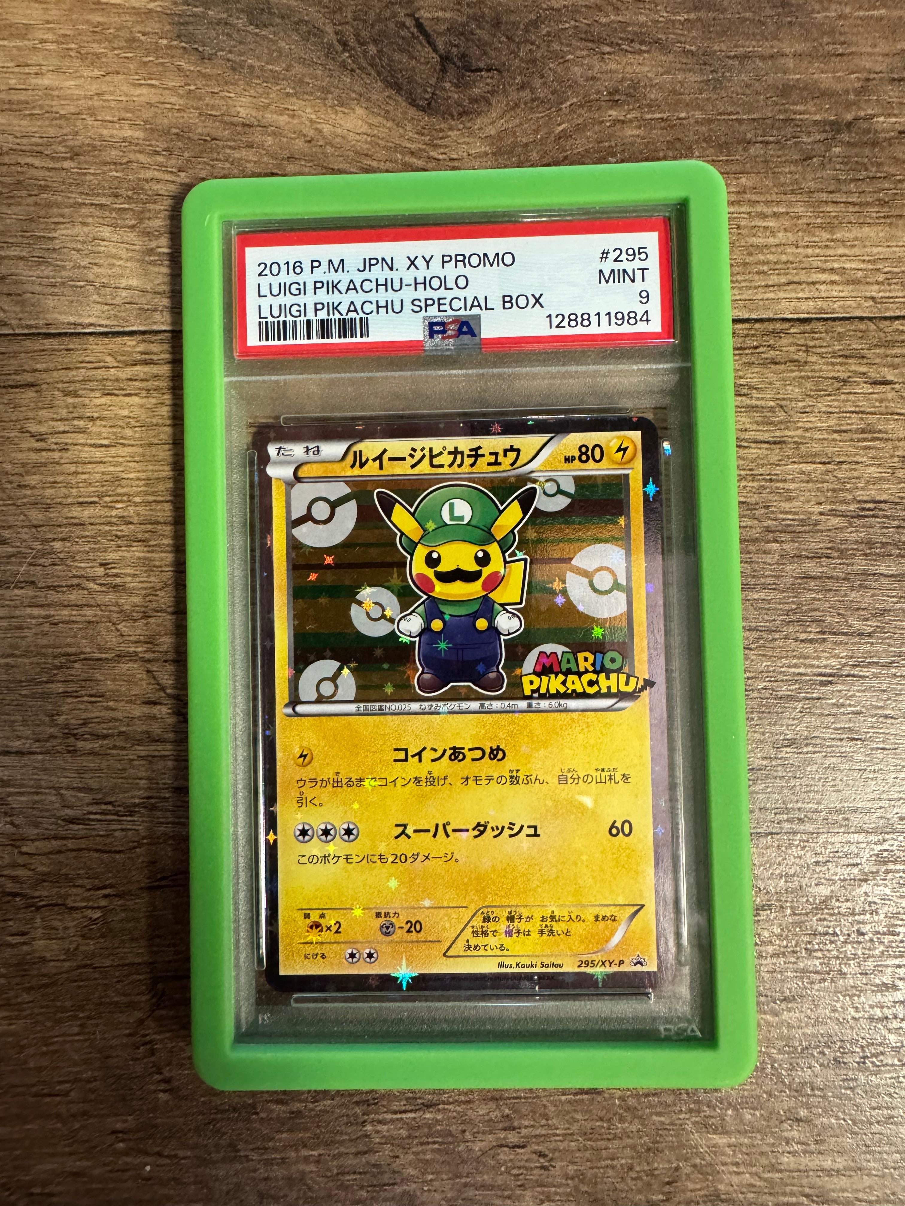 Luigi Pikachu #295/XY-P Pokemon Japanese Promo (PSA 9)
