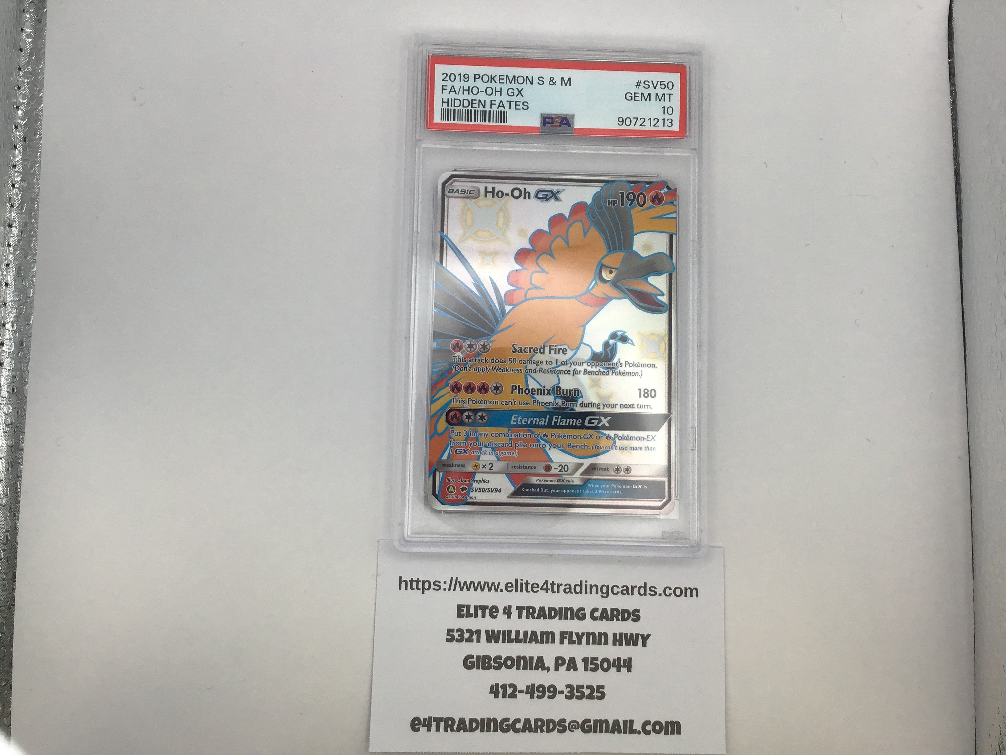 Ho-Oh GX #SV50 Pokemon Hidden Fates (PSA 10)