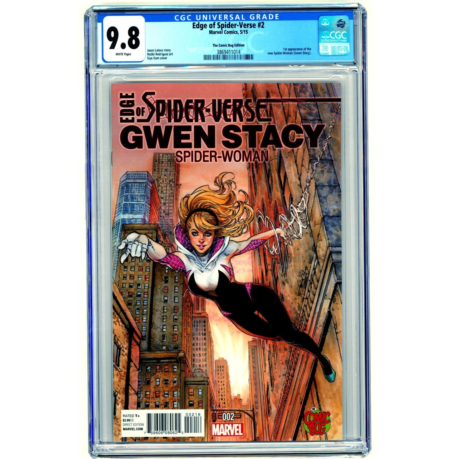 Edge Of Spider-Verse: #2 [Siya Oum Comic Bug Edition CGC 9.8] 2015
