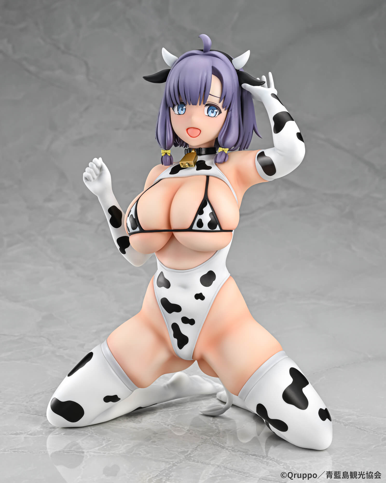Q-six Nukitashi THE ANIMATION Misaki Hotori Cow Pattern Costume 1/5 Figure JAPAN