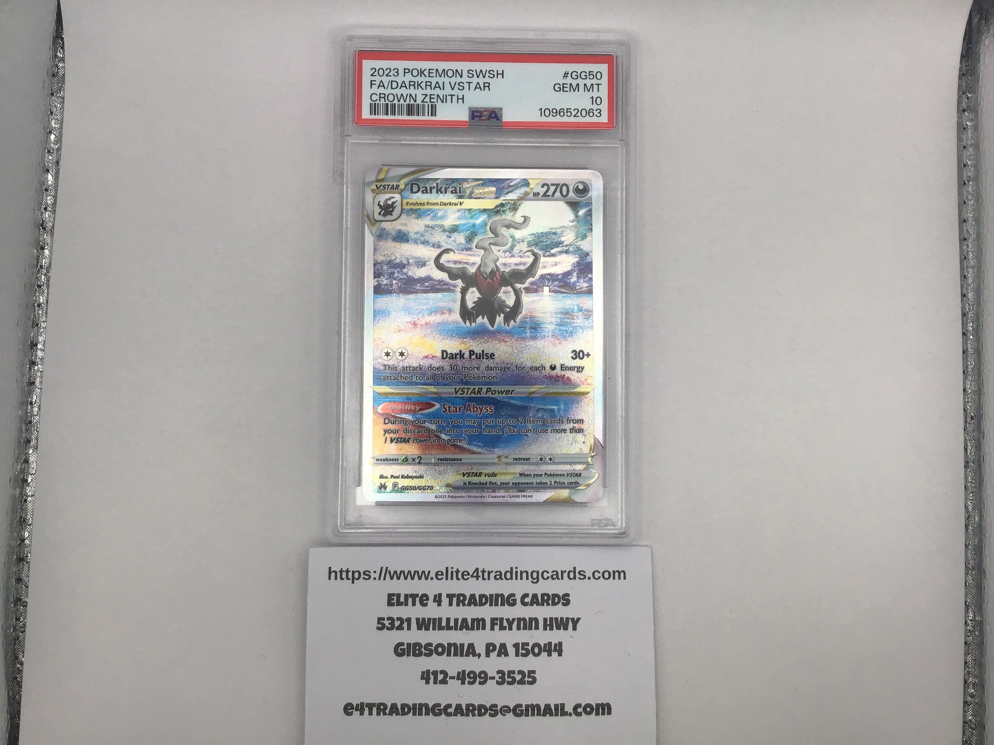 Darkrai VStar #GG50 Pokemon Crown Zenith (PSA 10)