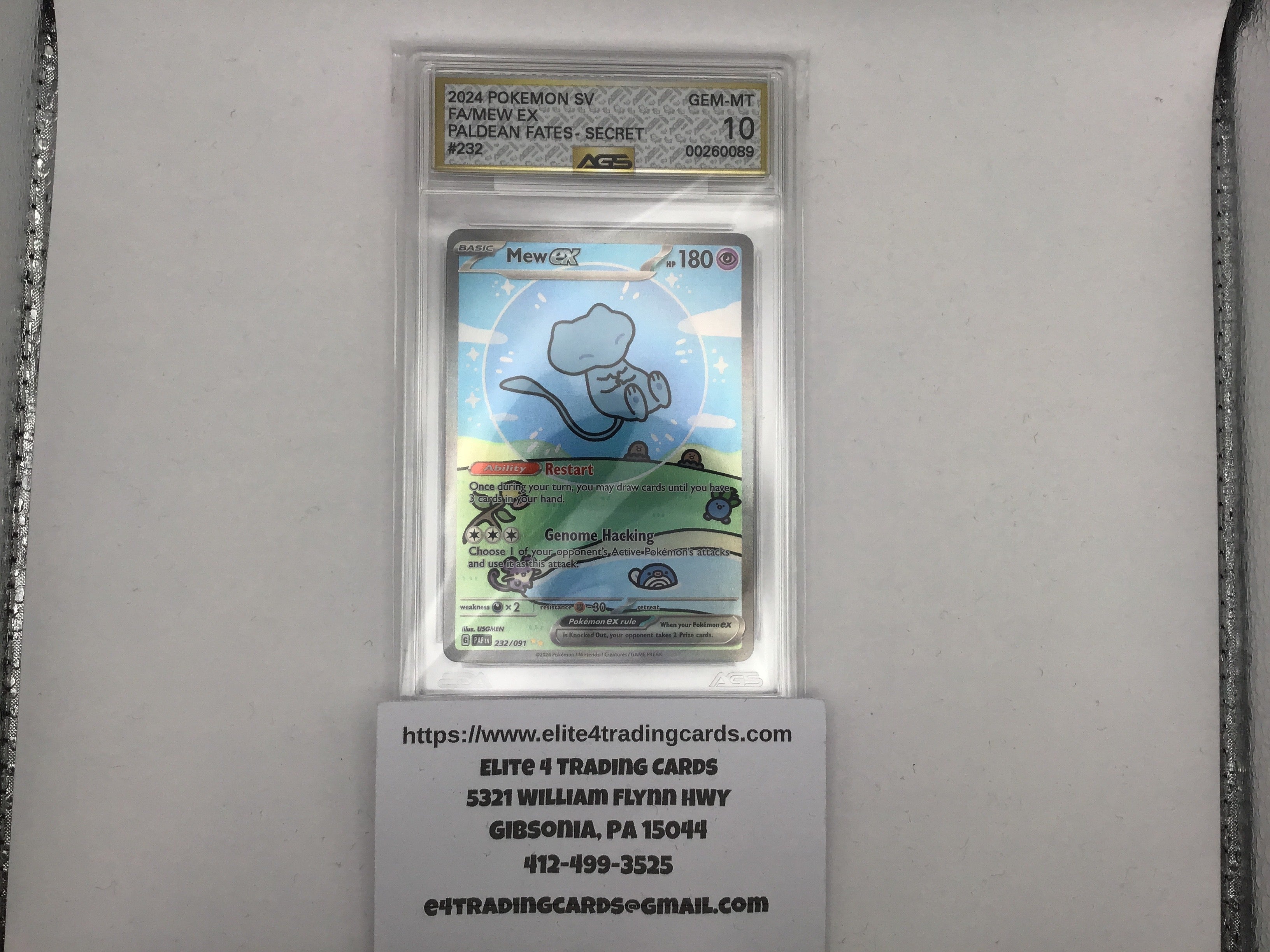 Mew ex #232 Pokemon Paldean Fates (AGS 10)
