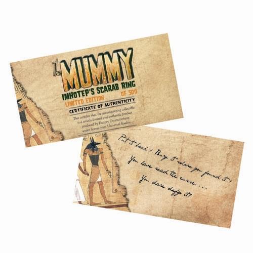The Mummy Metal Ring Replica