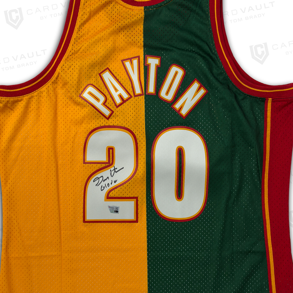 Gary Payton NBA Split Swingman "Glove" Inscribed Jersey (Fanatics COA)