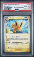 BLITZEL MASTER BALL REVERSE HOLO 2025 POKEMON PRE EN-PRISMATIC EVOLUTIONS PSA GEM MT 10