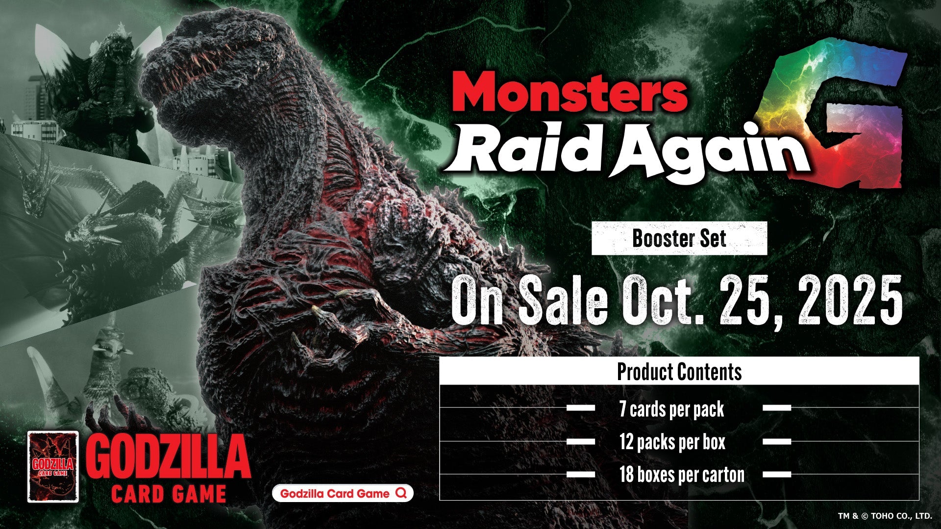 Godzilla Card Game - G: Monsters Raid Again (BP02) - Display Case (18x Booster Boxes)