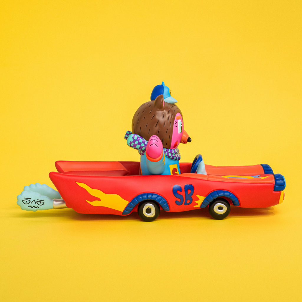 Kenelephant Sunday Bear Pink Car Figure JAPAN OFFICIAL