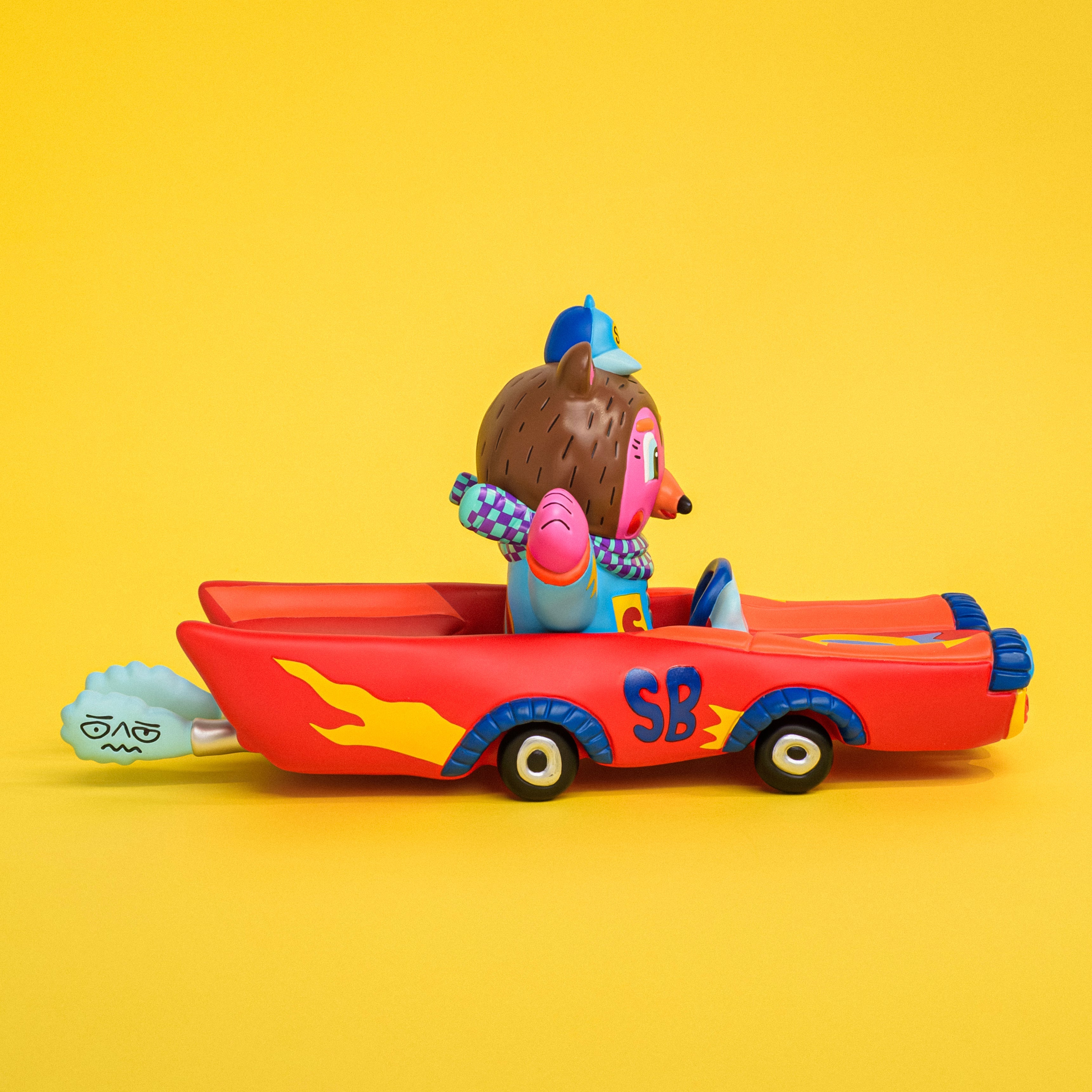 Kenelephant Sunday Bear Pink Car Figure JAPAN OFFICIAL