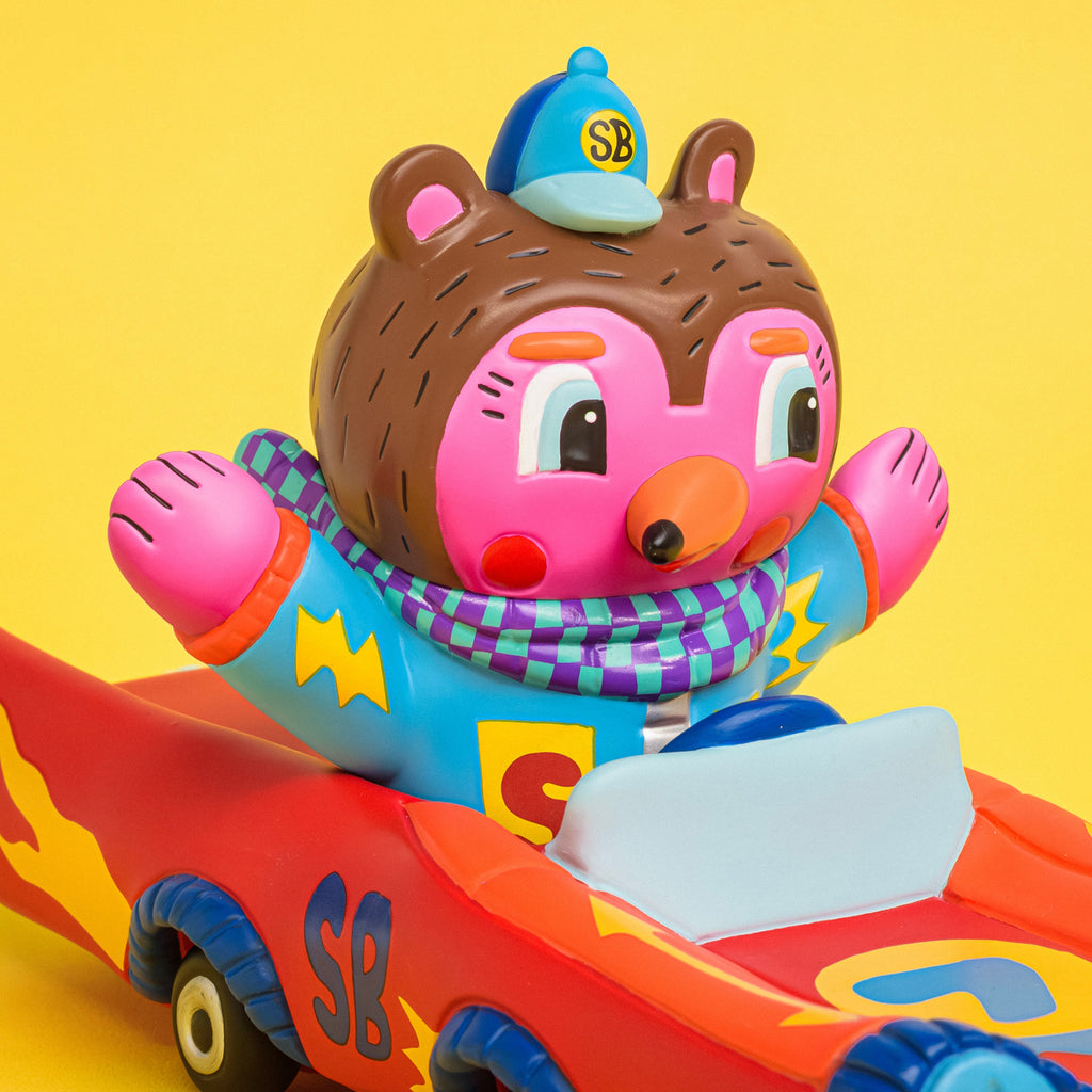 Kenelephant Sunday Bear Red Car Figure JAPAN OFFICIAL