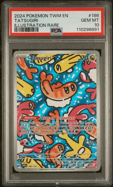 PSA 10 - 2024 POKEMON TWM EN-TWILIGHT MASQUERADE #186 TATSUGIRI ILLUSTRATION RARE