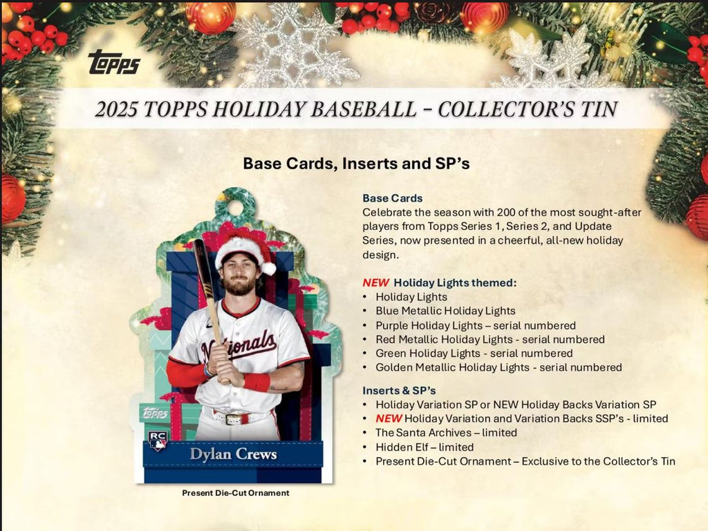 2025 Topps Holiday Baseball Tin 3-Pack Case (set of 5)