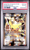 FA/PIKACHU EX PROMO-RED & BLUE COLL. 2016 POKEMON XY BLACK STAR PROMO PSA EX-MT 6