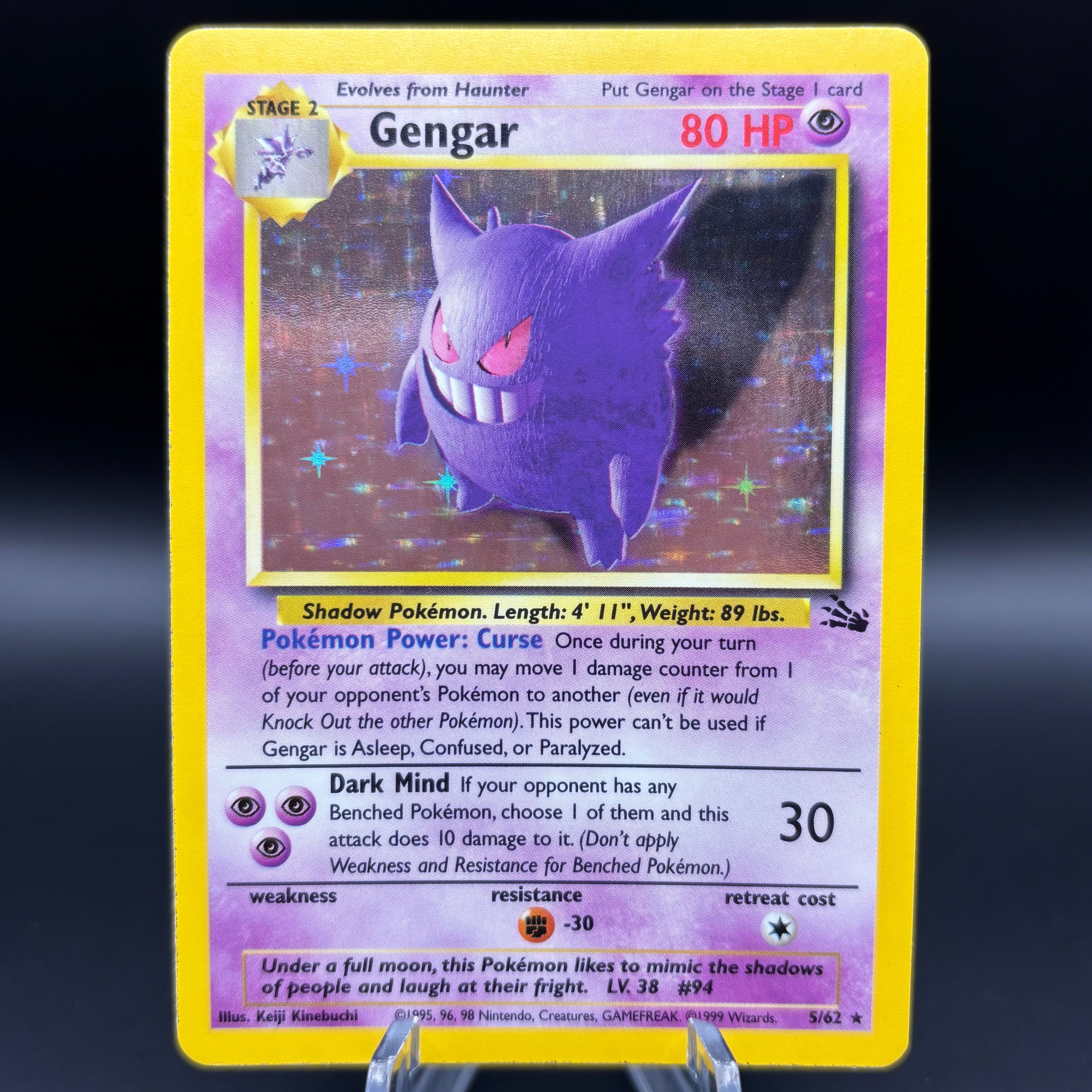 Gengar (5) - Fossil *Heavy Play* Single Card