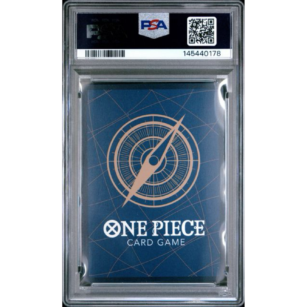 2025 ONE PIECE *JAPANESE* OP11-A FIST OF DIVINE SPEED #005 LUFFY-TAROU SPECIAL ALTERNATE ART CERT 145440178 PSA10