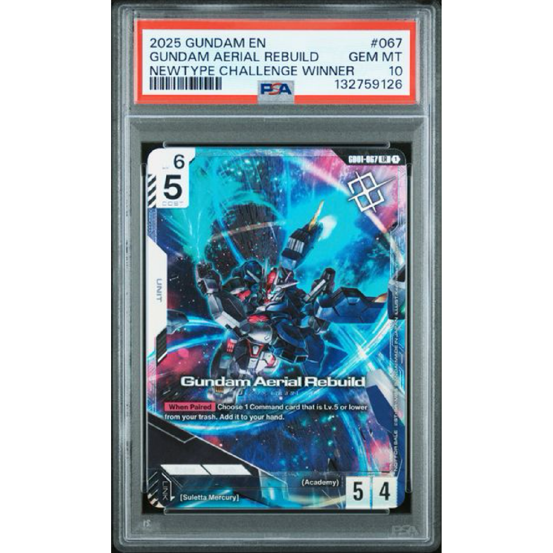 2025 GUNDAM PROMOS #067 GUNDAM AERIAL REBUILD NEWTYPE CHALLENGE-WINNER PSA10