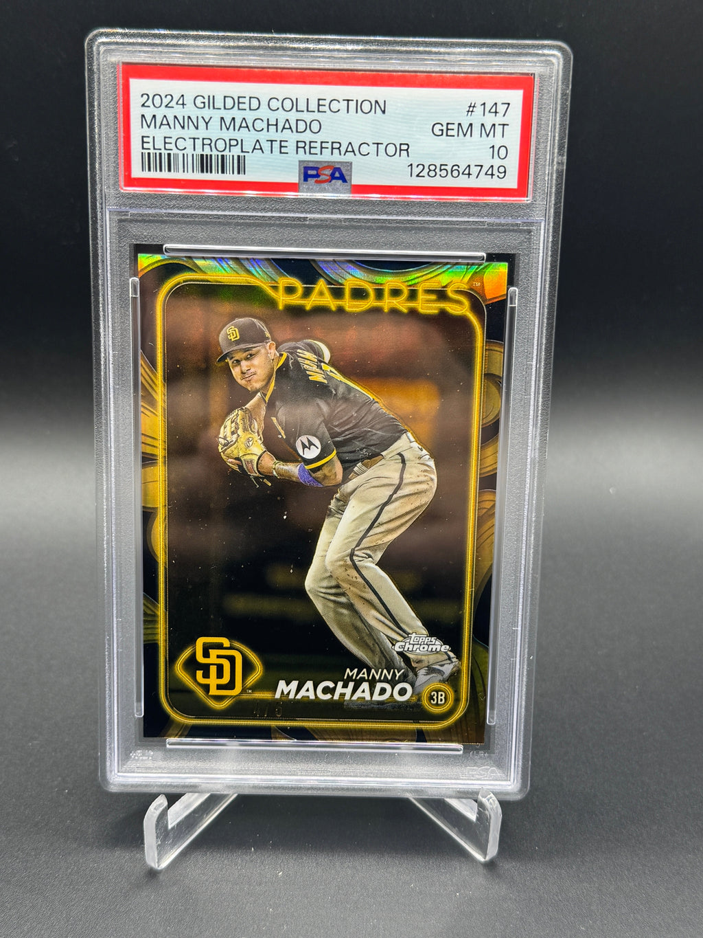 2024 Topps Gilded #147 Manny Machado Gold Electroplate Refractor /5 PSA 10