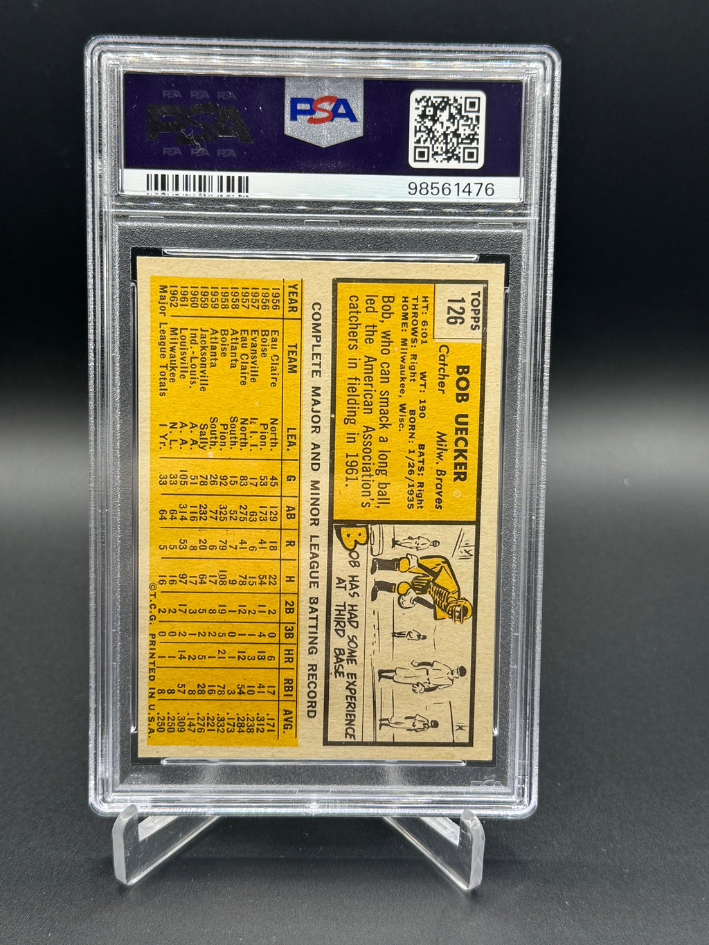 1963 Topps #126 Bob Uecker PSA 6