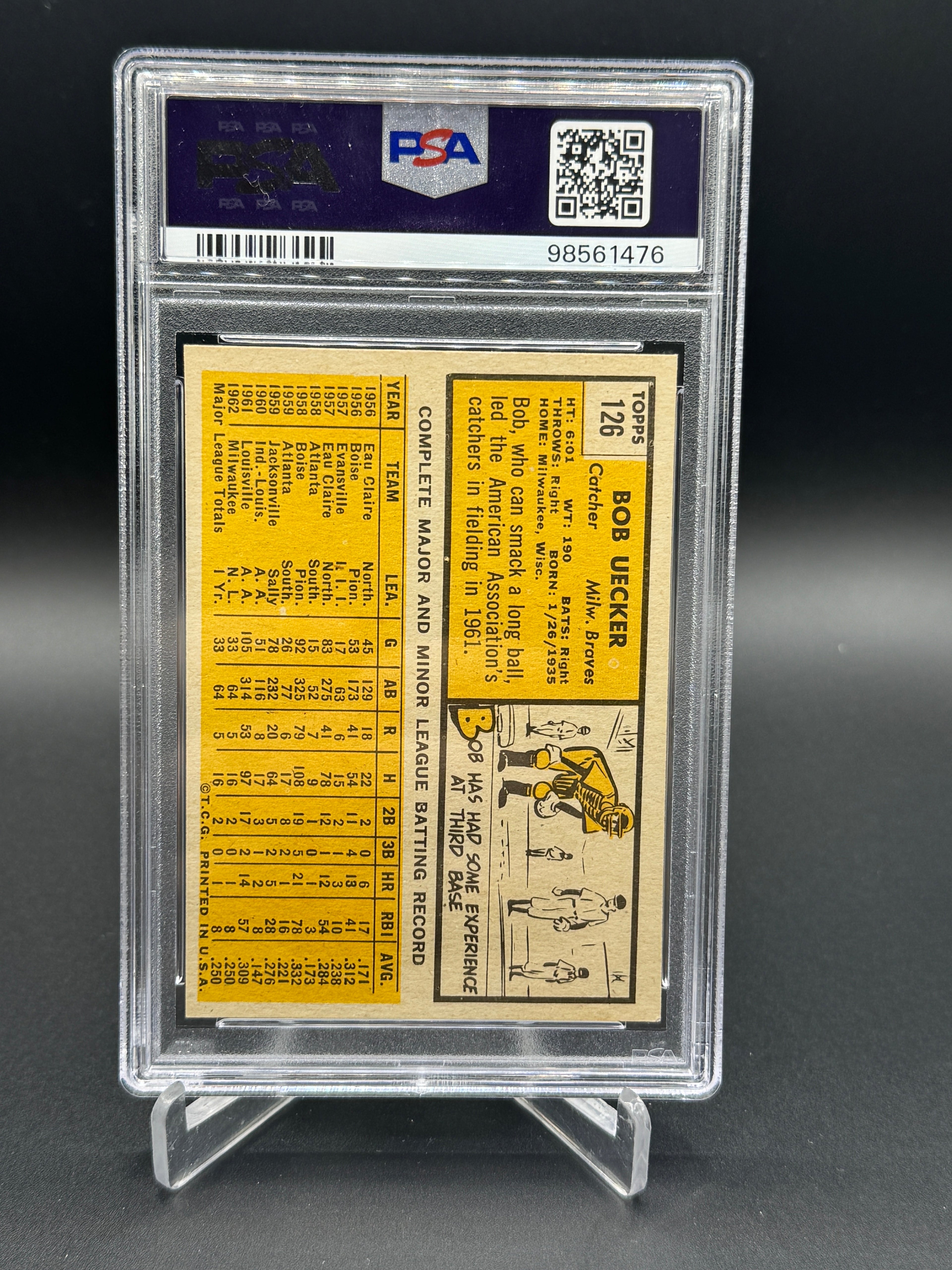 1963 Topps #126 Bob Uecker PSA 6