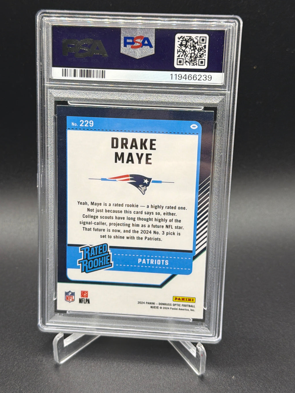 2024 Donruss Optic #229 Drake Maye PSA 10