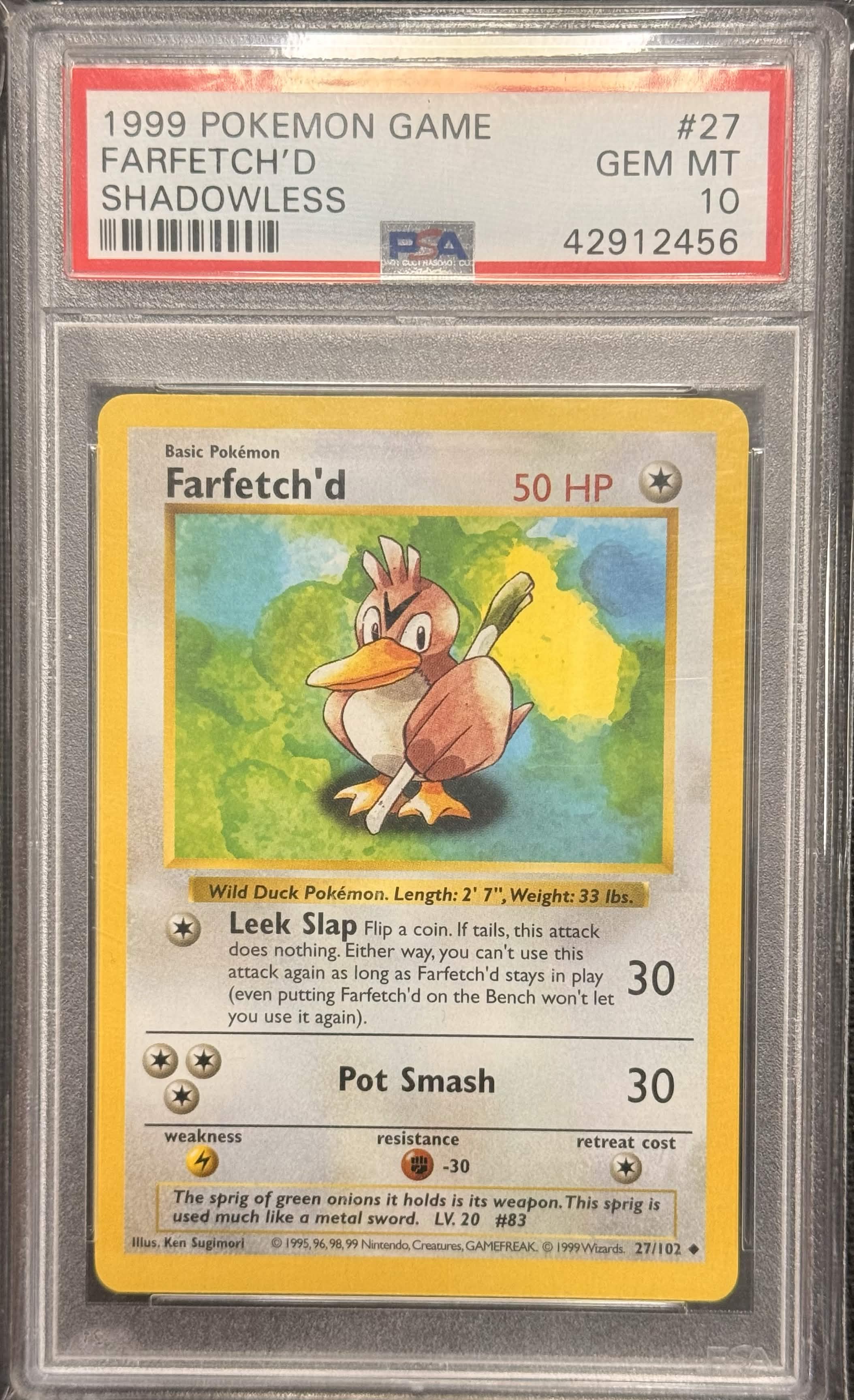 Farfetch'd Shadowless #27 PSA 10