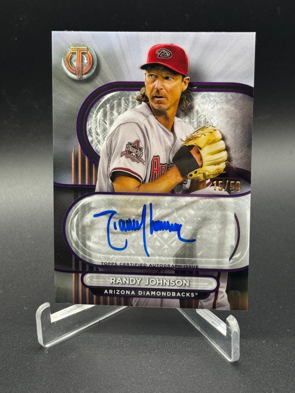 2024 Topps Tribute #TA-RJ Randy Johnson Tribute Autographs Purple #/50