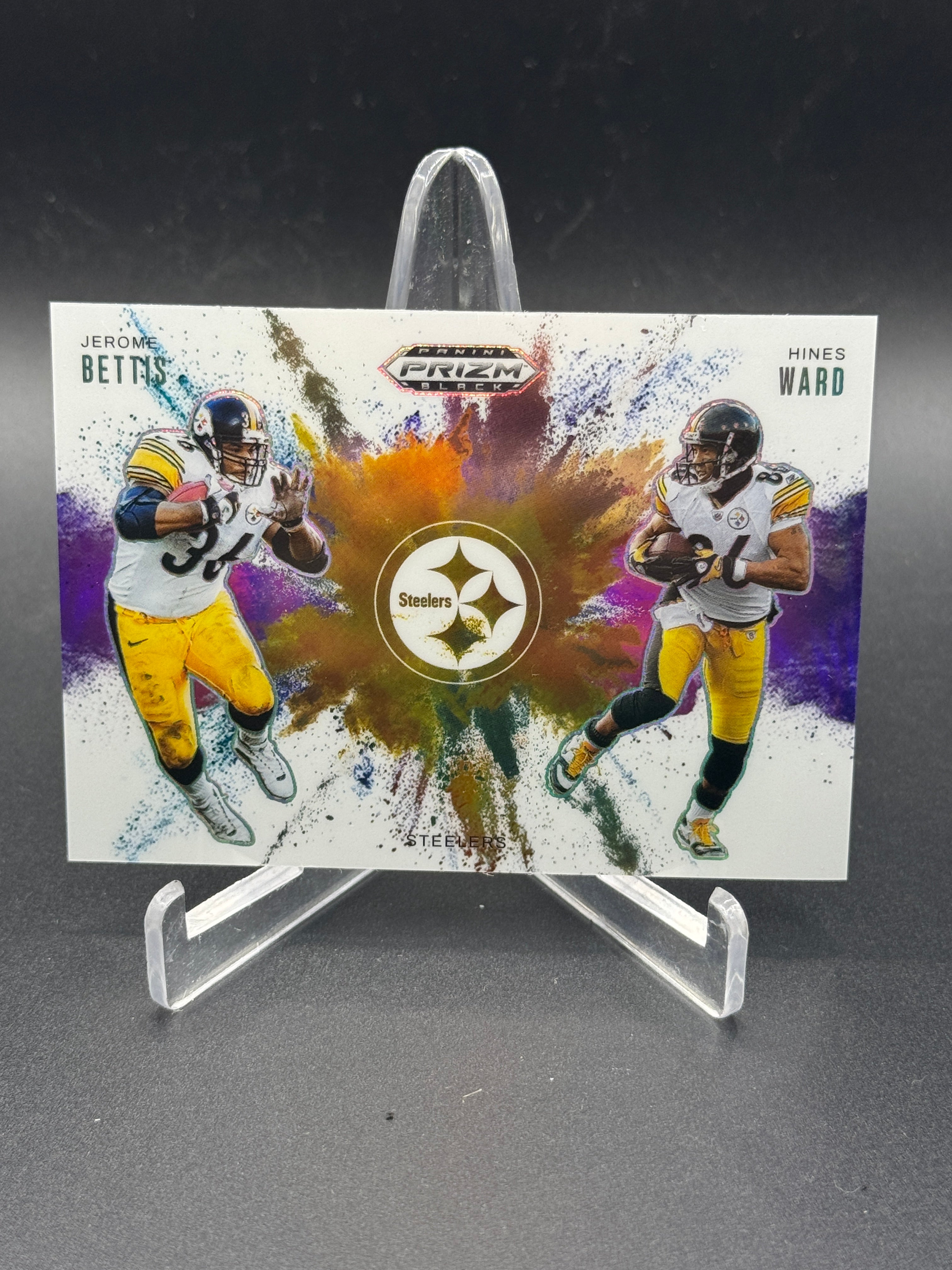 2025 Panini Prizm Black #12 Hines Ward / Jerome Bettis Dual ColorBlast