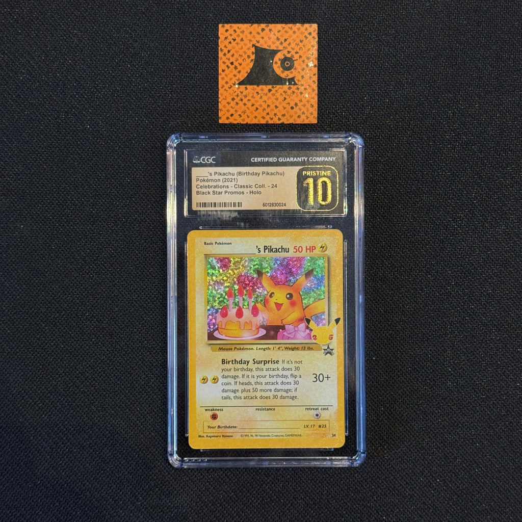 [CGC 10 Pristine] - Birthday Pikachu - Black Star Promo - Pokémon TCG