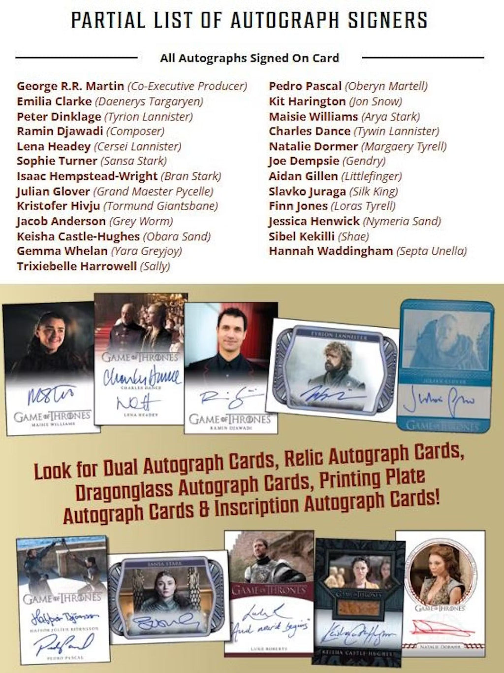 2025 Rittenhouse Archives Game of Thrones: The Great Houses Trading Cards