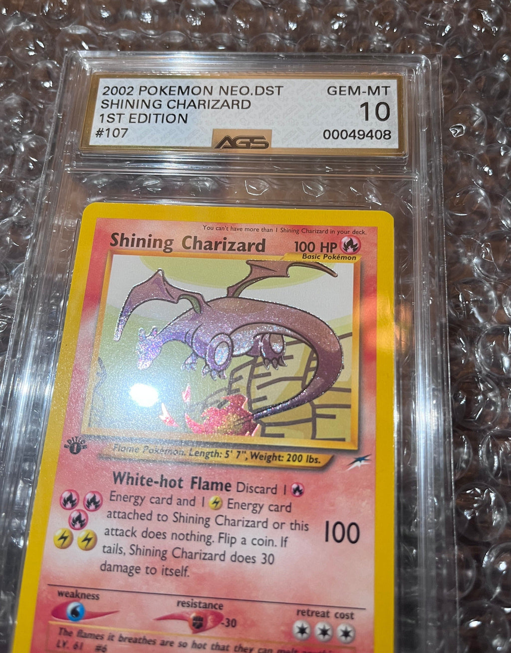 AGS (GEM-MT 10) Shining Charizard #107 - Neo Destiny (1st Edition) (#00049408)