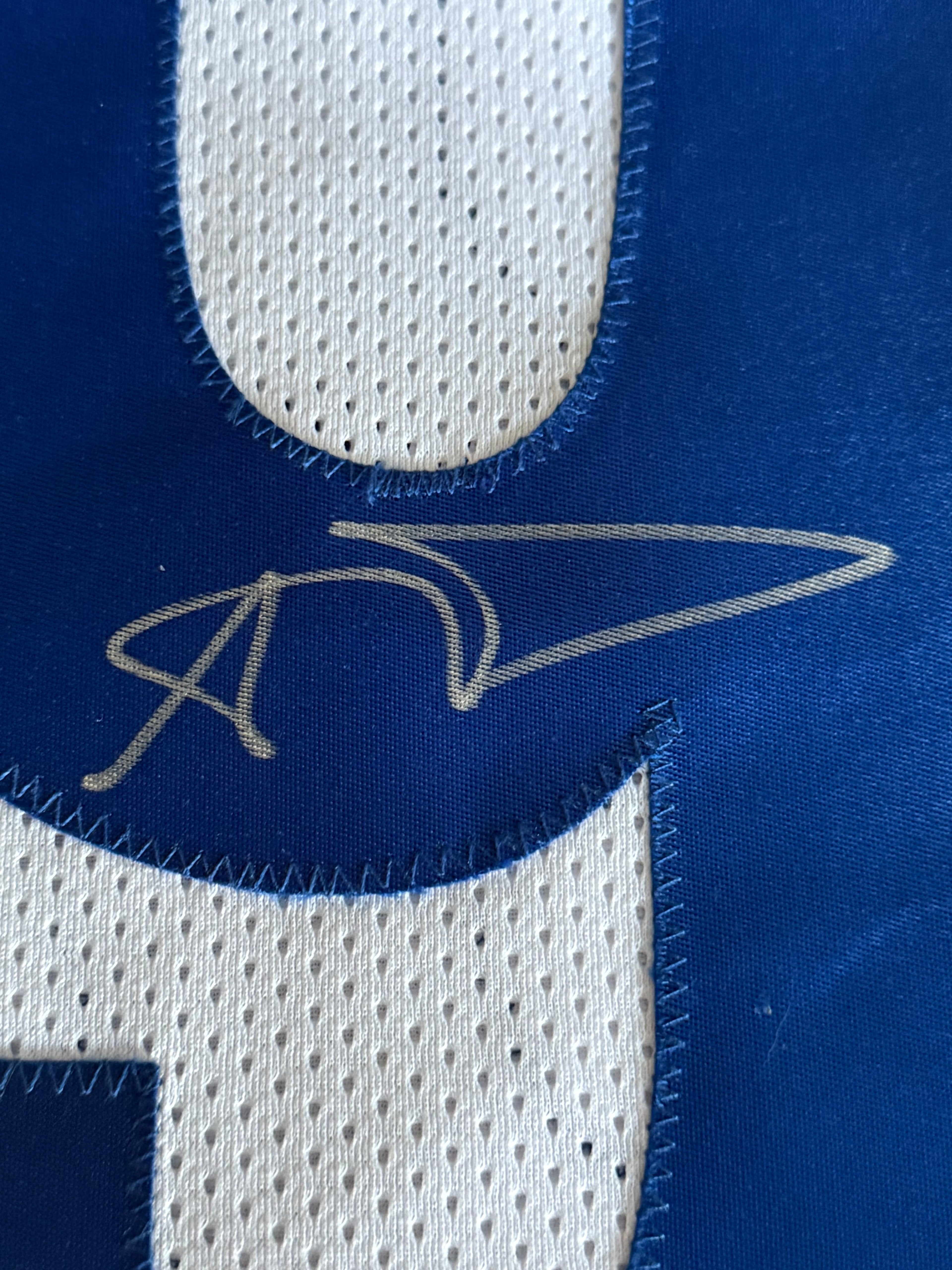 Aaron Donald Signed White Custom Jersey.  Beckett COA