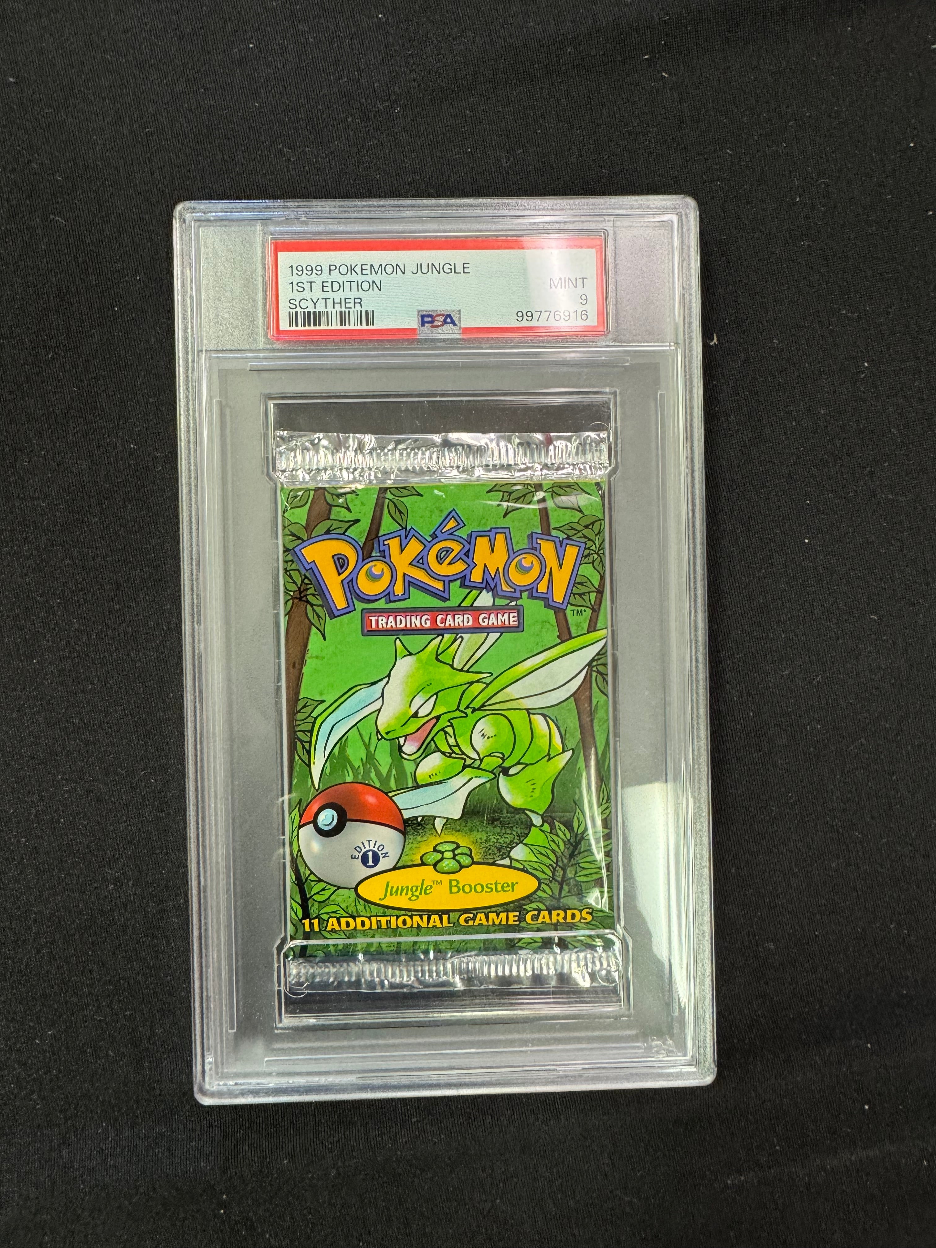 1999 Pokemon 1st Edition Jungle Booster Pack PSA 9 Mint Scyther WOTC