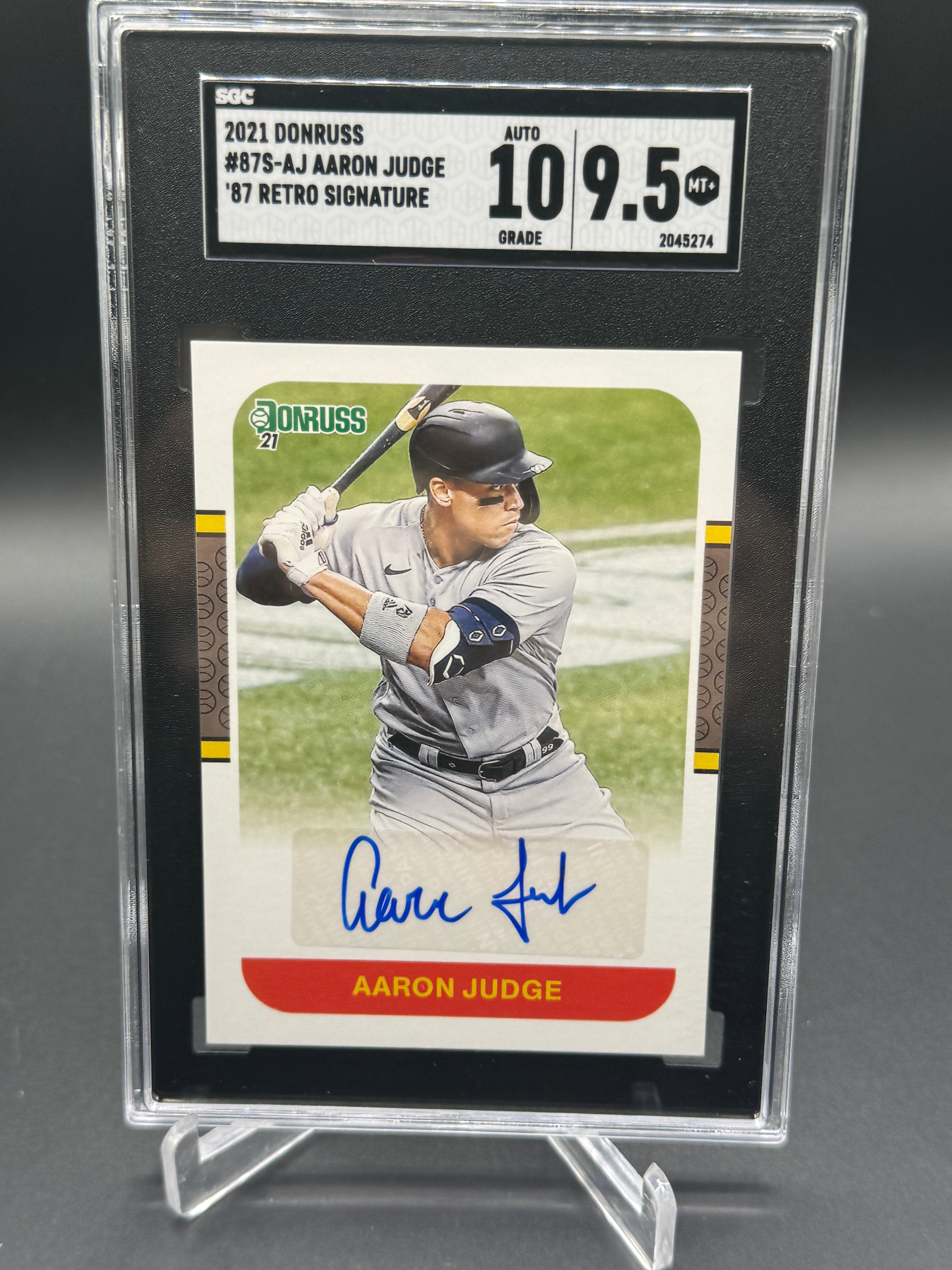 2021 Donruss #87S-AJ Aaron Judge Retro 1987 Signatures SGC 9.5