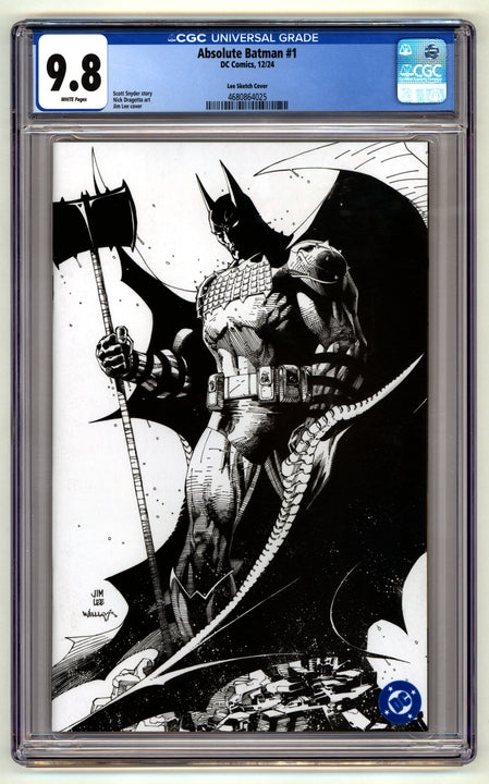 Absolute Batman: #1 [Jim Lee CGC 9.8 Sketch Cover H - 1:100] 2024