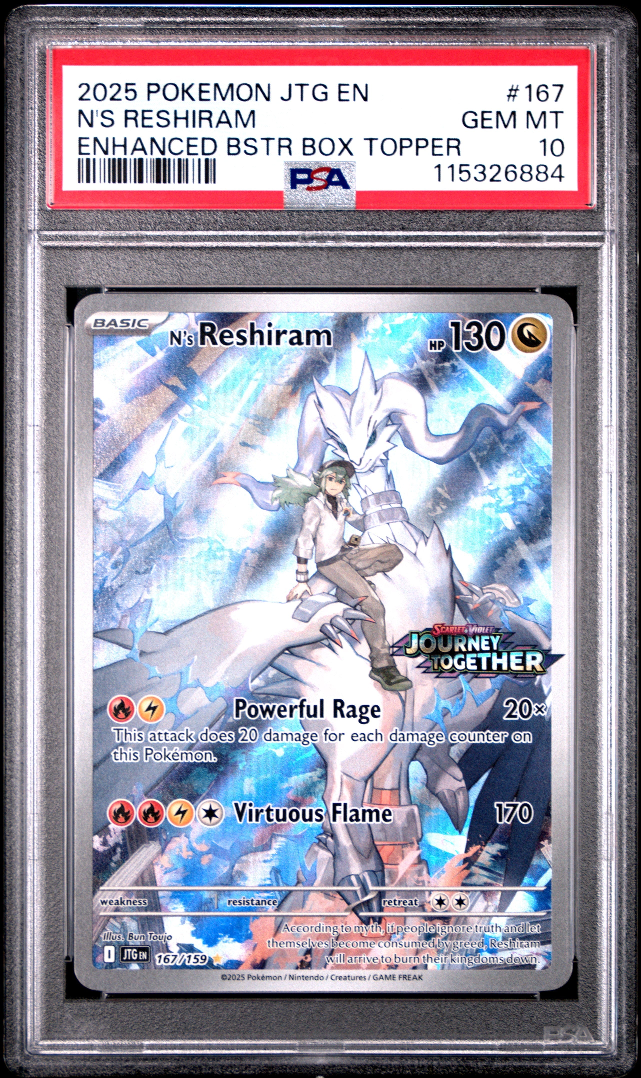 PSA GEM MT 10 N'S Reshiram(167/159) [Jtg En-Journey Together] - 115326884