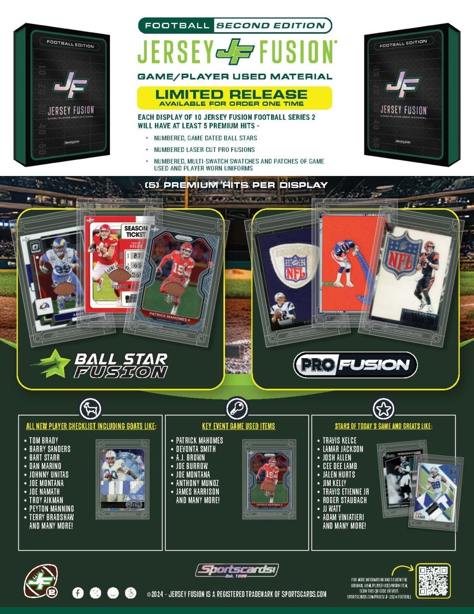 Jersey Fusion Football Edition Series 2 Case - (100) Sealed Jersey Fusion Boxes
