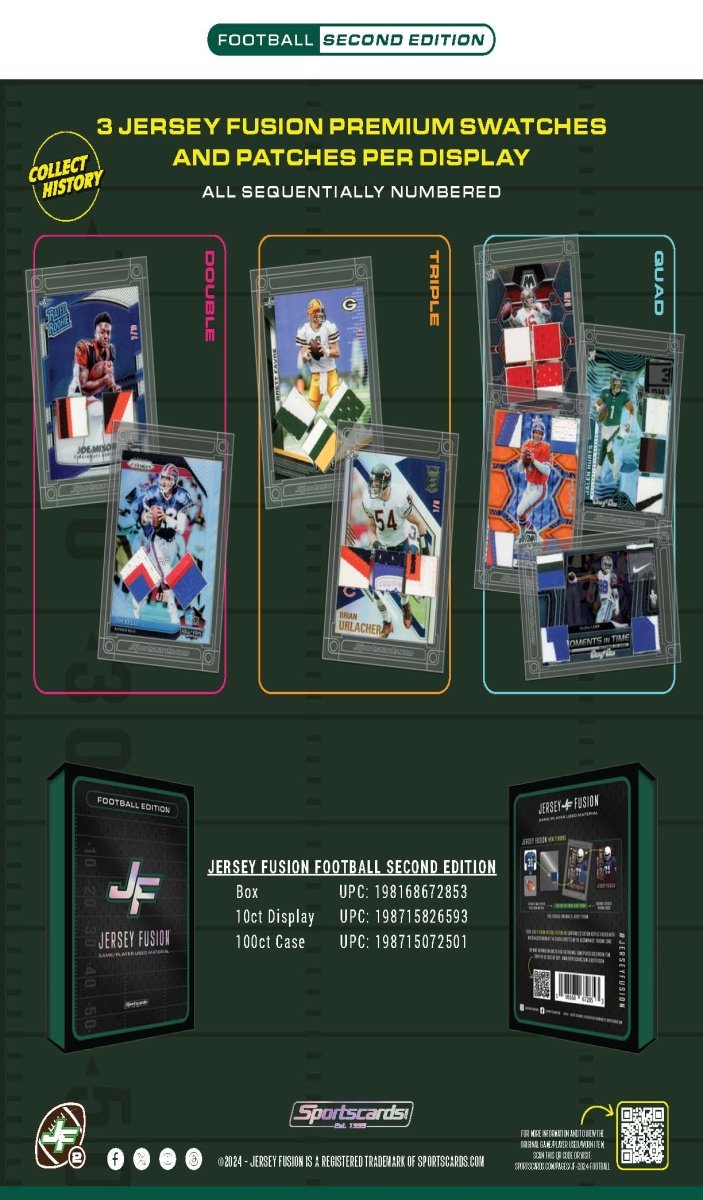 Jersey Fusion Football Edition Series 2 Display - (10) Sealed Jersey Fusion Boxes
