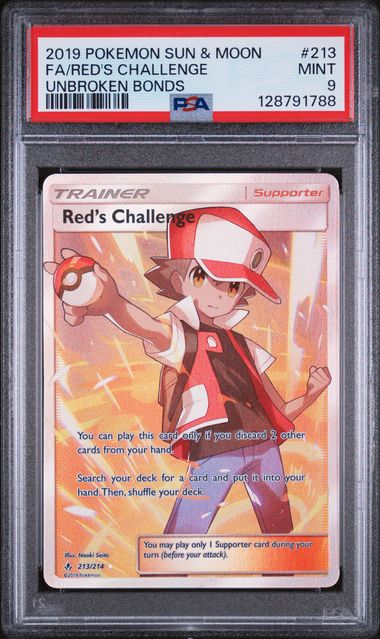 Red's Challenge #213 Full Art Unbroken Bonds PSA 9