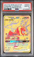 FA/RSHRM. & CHRZRD.GX PR-R&C GX PREMIUM COLL. 2021 POKEMON SM BLACK STAR PROMO PSA GEM MT 10