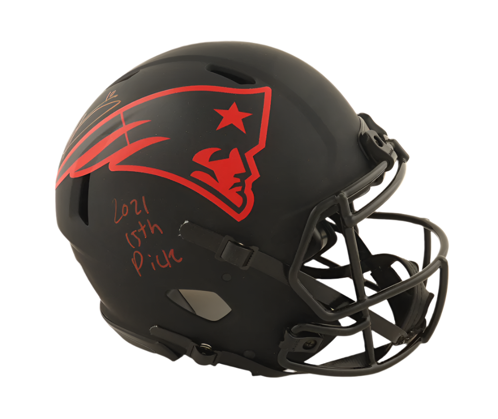Mac Jones Autographed Signed Full Size Authentic Eclipse Alternate NFL Helmet