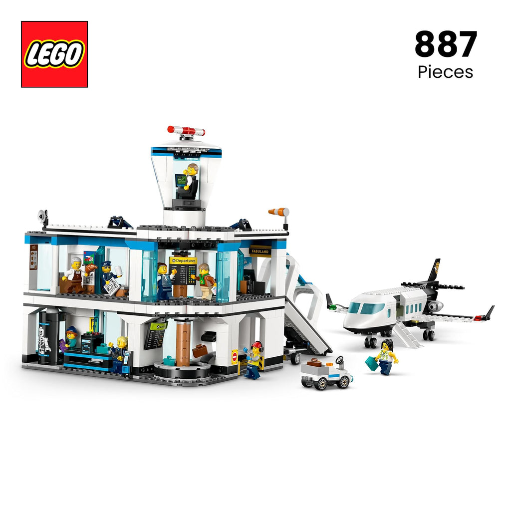 LEGO City 60502 Airport With Airplane 887-Piece Building Set